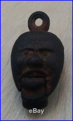 Rare Antique Black Americana Mechanical Toy Cast Iron Cap Popper Head