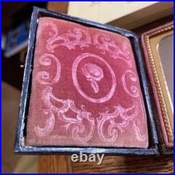 1/6 Plate Daguerreotype Clear Hand Colored Sisters Earrings Broach Gloves