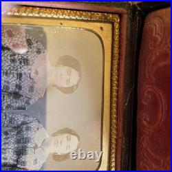 1/6 Plate Daguerreotype Clear Hand Colored Sisters Earrings Broach Gloves
