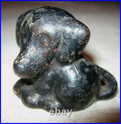 1 Antique Spencer Co USA Cast Iron Dog Paperweight Desk Art Statue Pencil Holder