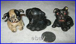 1 Antique Spencer Co USA Cast Iron Dog Paperweight Desk Art Statue Pencil Holder