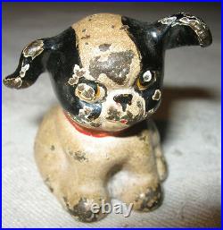 1 Antique Spencer Co USA Cast Iron Dog Paperweight Desk Art Statue Pencil Holder