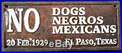 1-Colored Waiting Room & 1-No Dogs, Negros, Mexicans cast iron signs #combo5