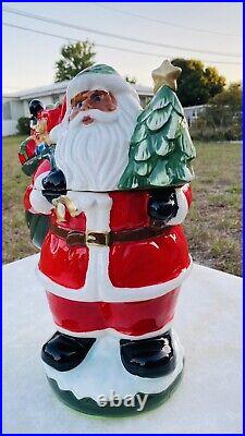12 Tall Rare Vintage Black Americana Santa Davids Cookies Jar Retired Christmas