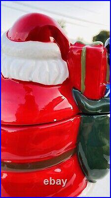 12 Tall Rare Vintage Black Americana Santa Davids Cookies Jar Retired Christmas