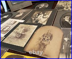 125 PLUS LOT of ALBUMEN PHOTOGRAPS from 2 x 2in. Up to 8 x 10in