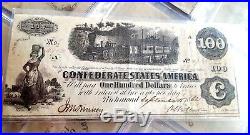 17 consecutive, $100 confederate bills received to stop 2 slaves from being hung