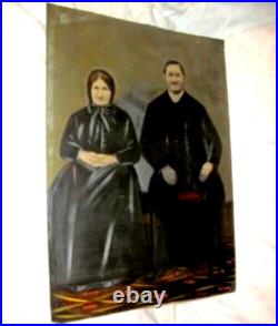1800s AMERICANA TINTYPE PORTRAIT FOLK ART OIL PAINT ENHANCED PRIMITIVE ANTIQUE