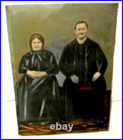 1800s AMERICANA TINTYPE PORTRAIT FOLK ART OIL PAINT ENHANCED PRIMITIVE ANTIQUE