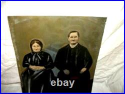 1800s AMERICANA TINTYPE PORTRAIT FOLK ART OIL PAINT ENHANCED PRIMITIVE ANTIQUE