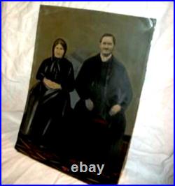 1800s AMERICANA TINTYPE PORTRAIT FOLK ART OIL PAINT ENHANCED PRIMITIVE ANTIQUE