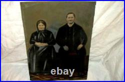 1800s AMERICANA TINTYPE PORTRAIT FOLK ART OIL PAINT ENHANCED PRIMITIVE ANTIQUE