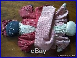 1800s ANTIQUE EARLY Americana TOPSY-TURVY African American HandMade CLOTH DOLL