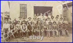 1800s Antique Original Photo African American & White Men Studio Rail Car Image