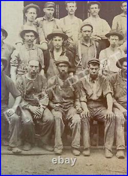 1800s Antique Original Photo African American & White Men Studio Rail Car Image