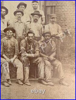 1800s Antique Original Photo African American & White Men Studio Rail Car Image