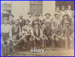 1800s Antique Original Photo African American & White Men Studio Rail Car Image