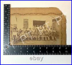 1800s Antique Original Photo African American & White Men Studio Rail Car Image