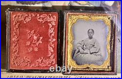 1850s Civil War Era Ambrotype Pretty African American Woman Rare Photo Black