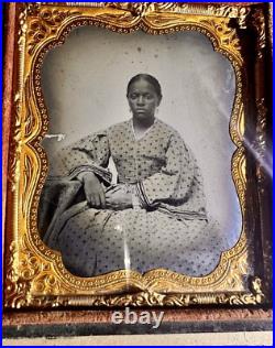 1850s Civil War Era Ambrotype Pretty African American Woman Rare Photo Black