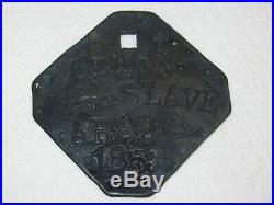 1853 Slave Tag Simon ARAB, ALA / J. B. E. / Lead-Pewter Octagon 2 1/2 X 2 1/2