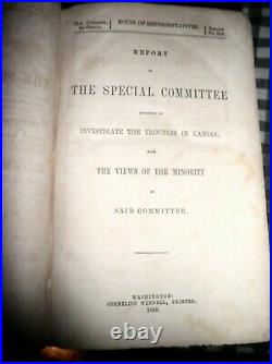 1856, Reports Special Committee Troubles in Kansas, Slavery, Abolition, Jayhawks