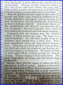 1859 anti-slavery newspaper w long VERY EARLY HISTORY of AFRICAN-AMERICAN MUSIC