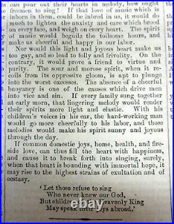 1859 anti-slavery newspaper w long VERY EARLY HISTORY of AFRICAN-AMERICAN MUSIC