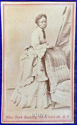 1860s AFRICAN-AMERICAN WOMAN SIGNED CDV SAN FRANCISCO CA CALIFORNIA PHOTOGRAPHY