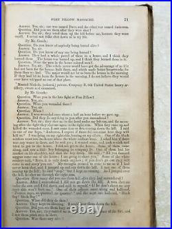1860s REPORT FORT PILLOW MASSACRE BOOK BLACK Soldiers Killed by confederates