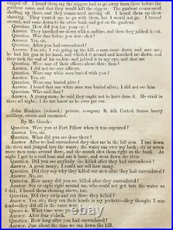 1860s REPORT FORT PILLOW MASSACRE BOOK BLACK Soldiers Killed by confederates