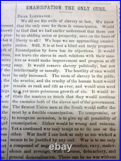 1861 LIBERATOR abolitionist newspaper names SLAVERY asTHE CAUSE of the CIVIL WAR