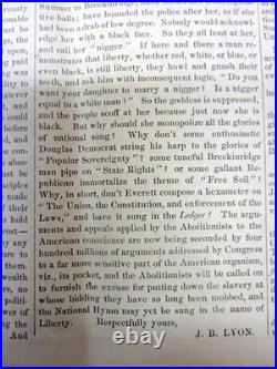 1861 LIBERATOR abolitionist newspaper names SLAVERY asTHE CAUSE of the CIVIL WAR
