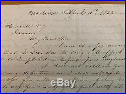 1862 Slave Trader Letter Angola Africa Ship Triangle Trade Slavery Manuscript