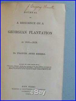 1863 / Journal / Slavery On A Georgian Plantation / Brutal Descriptions