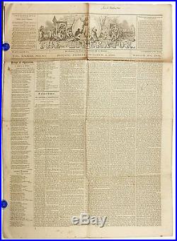 1863 RADICAL ANTI-SLAVERY NEWSPAPER THE LIBERATOR WILLIAM LLOYD GARRISON