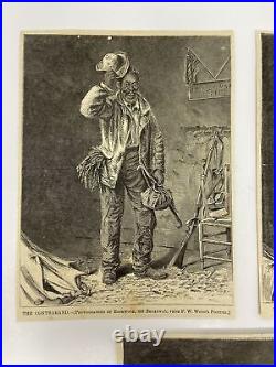 1867 Contraband Recruit Veteran Black Americana Soldier 3 Engravings Civil War