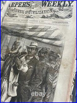 1867 HISTORIC FIRST VOTE BOUND Vol. HARPERS WEEKLY FULL BLACK AMERICANA Nast Mag