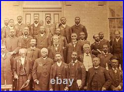 1870's CABINET CARD PHOTO A. M. E. CHURCH EARLIEST KNOWN GROUP RARE BLACK IMAGE