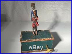 1870's Perry & Co. London Clockwork Windup Toy Dancer Automaton Minstrel