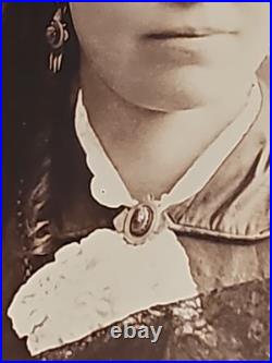 1877 CDV Photo Ethnic Beautiful Woman Black Well Dressed Cameo Black Americana