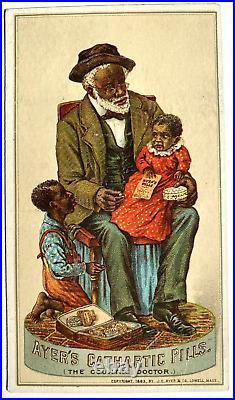 1880S Ayer's Cathartic Pills Trade Card The Country Doctor Black Americana