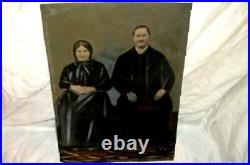 1880s AMERICANA TINTYPE PORTRAIT TINTED OIL PAINT FEDERAL REVIVAL FOLK ART PHOTO