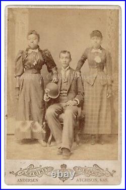 1880s African American Affluence Bleeding Kansas Studio Cabinet Photo