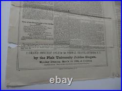 1881 Jubilee Singers of Fisk University Promotional Brochure Slavery Songs ORIG