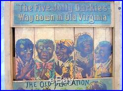 1890 W. W. Reed Toy Co. The Five Jolly Darkies The Old Plantation Wood Toy Rare