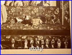 1890's Cabinet Photo Girl w PALMER COX BROWNIES Bowling Pins DOLLS Pull TOYS Dog