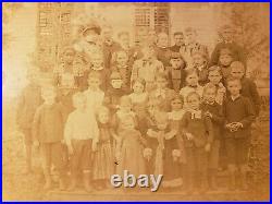 1890's SCHOOL CLASS PHOTOS X 6 VINTAGE GRAMMAR KIDS COUNTRY RURAL CABINET PHOTO