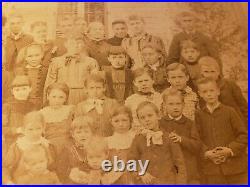 1890's SCHOOL CLASS PHOTOS X 6 VINTAGE GRAMMAR KIDS COUNTRY RURAL CABINET PHOTO