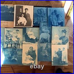 1891-92 VTG 17 Cyanotype Prospect Park Brooklyn NY Wheelchair Lady Kids Carriage